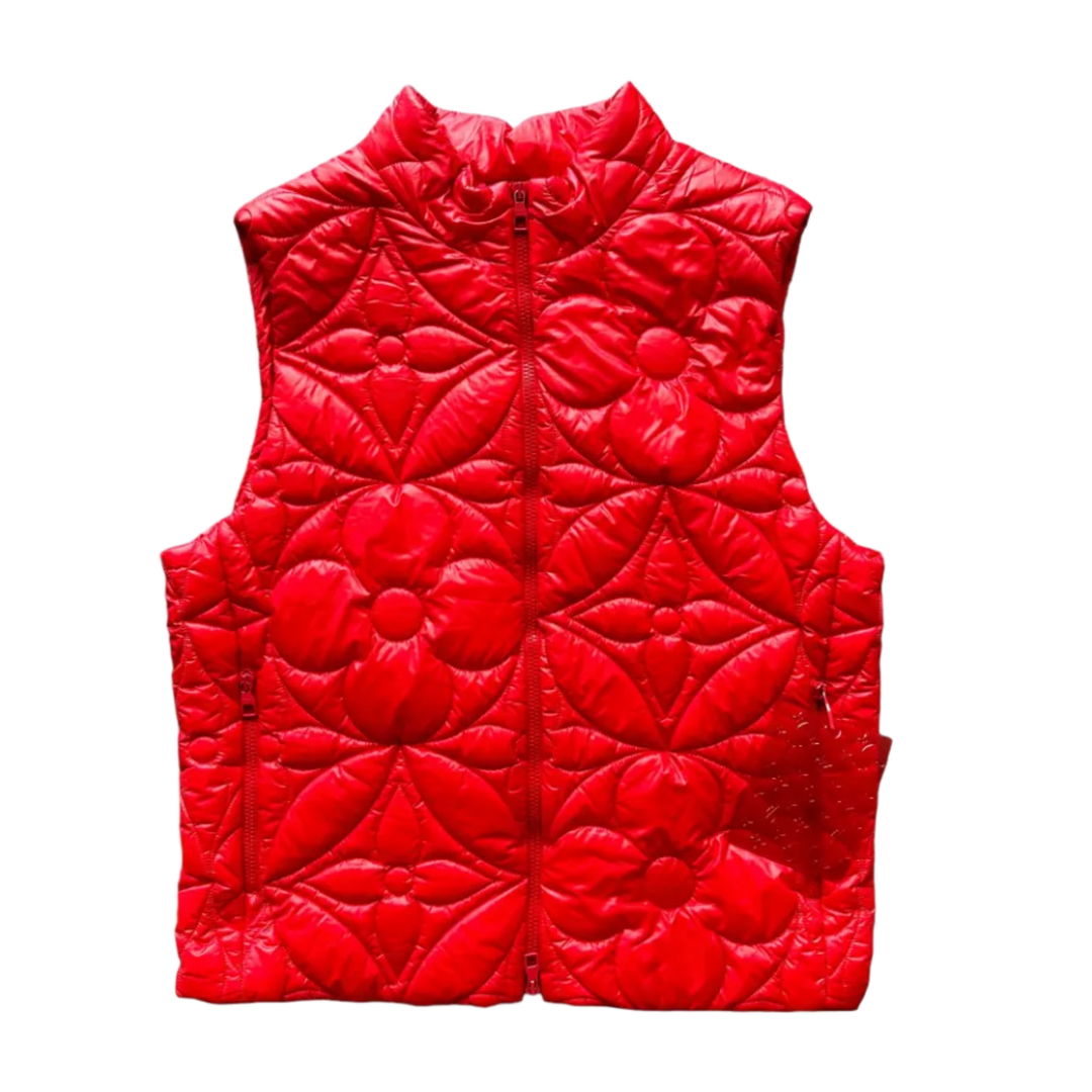 Louis Vuitton 'Red Flower Monogram' Puffer Vest