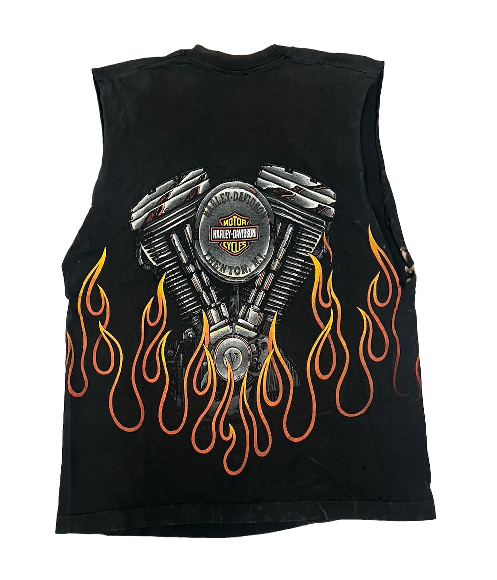 Harley Davidson 'Engine Flame' Vintage Cutoff