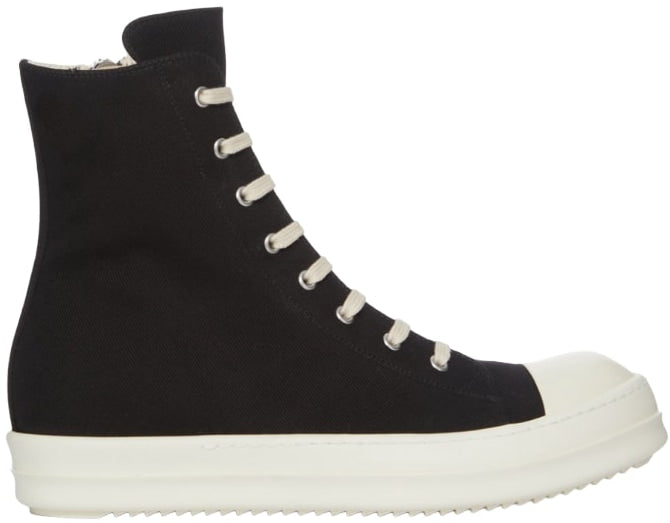Rick Owens 'Canvas' Black High Top Concordians