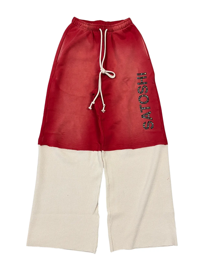Satoshi Nakamoto 'Double Layered' Red Sweatpants