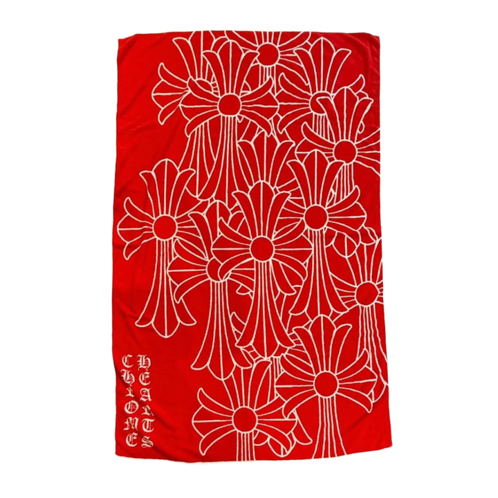 Chrome Hearts 'Red Cemetery Cross' Beach Towel