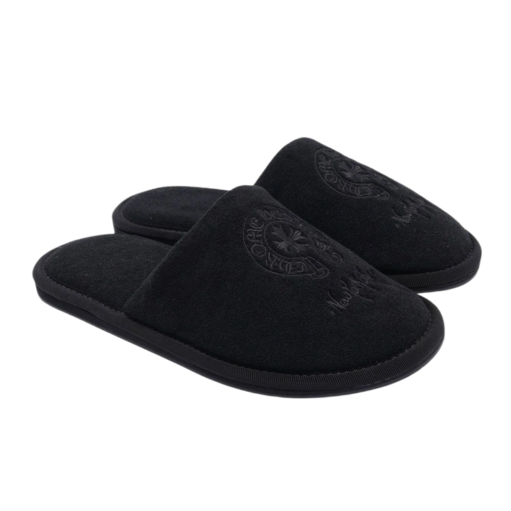 Chrome Hearts 'New York City' Black Hotel Slippers