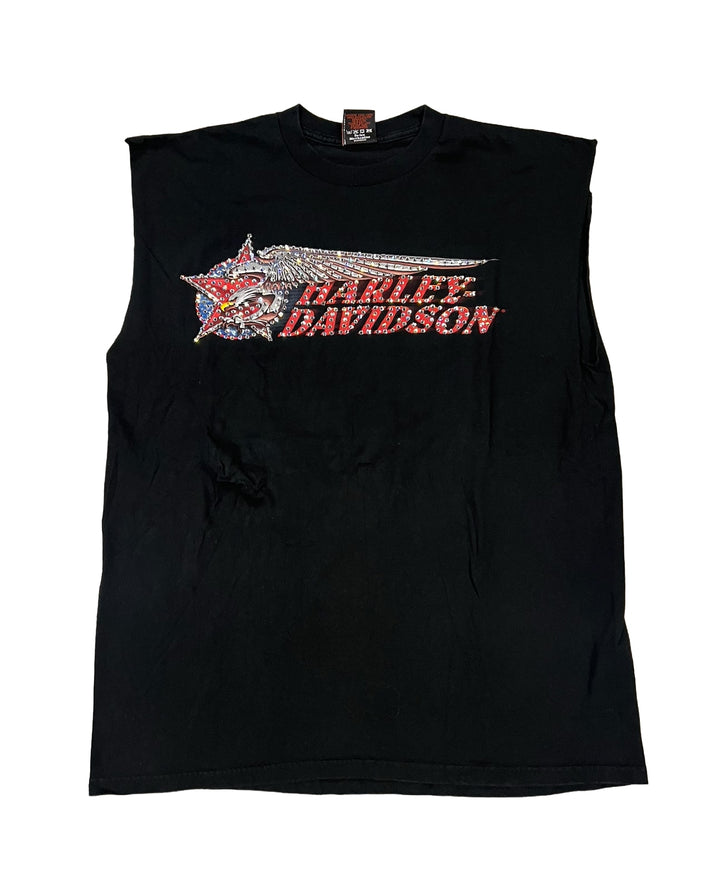 Harley Davidson 'Bosswells' Rhinestone Vintage Cutoff