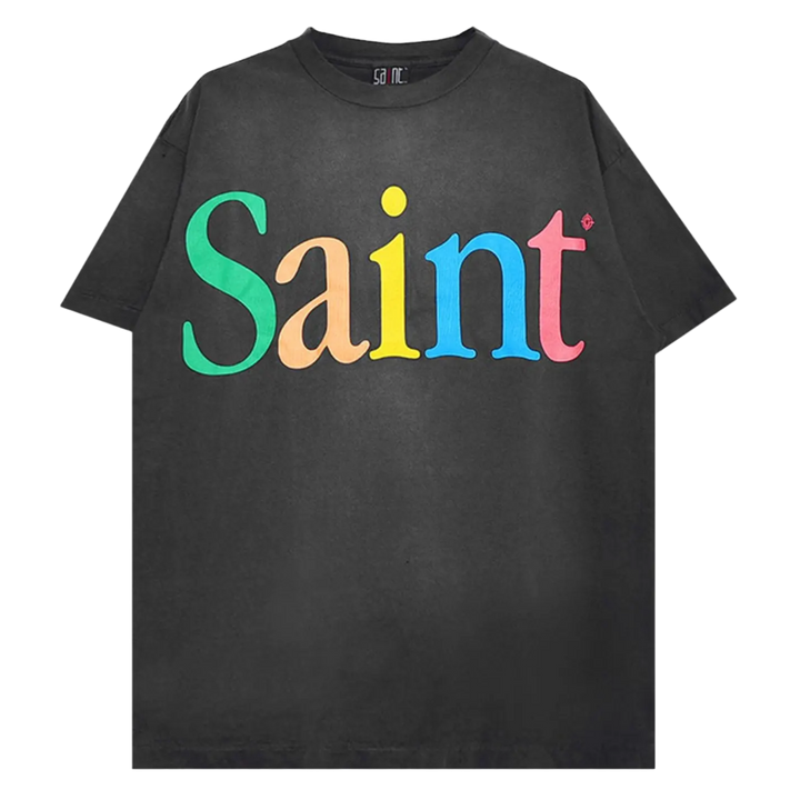 Saint Michael 'Colorful Saint' Black Tee