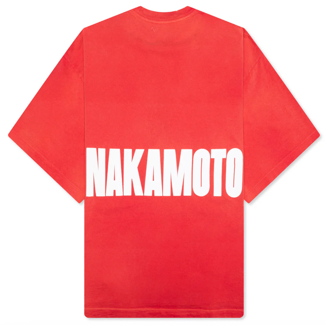 Satoshi Nakamoto 'Red' Impact Logo Tee