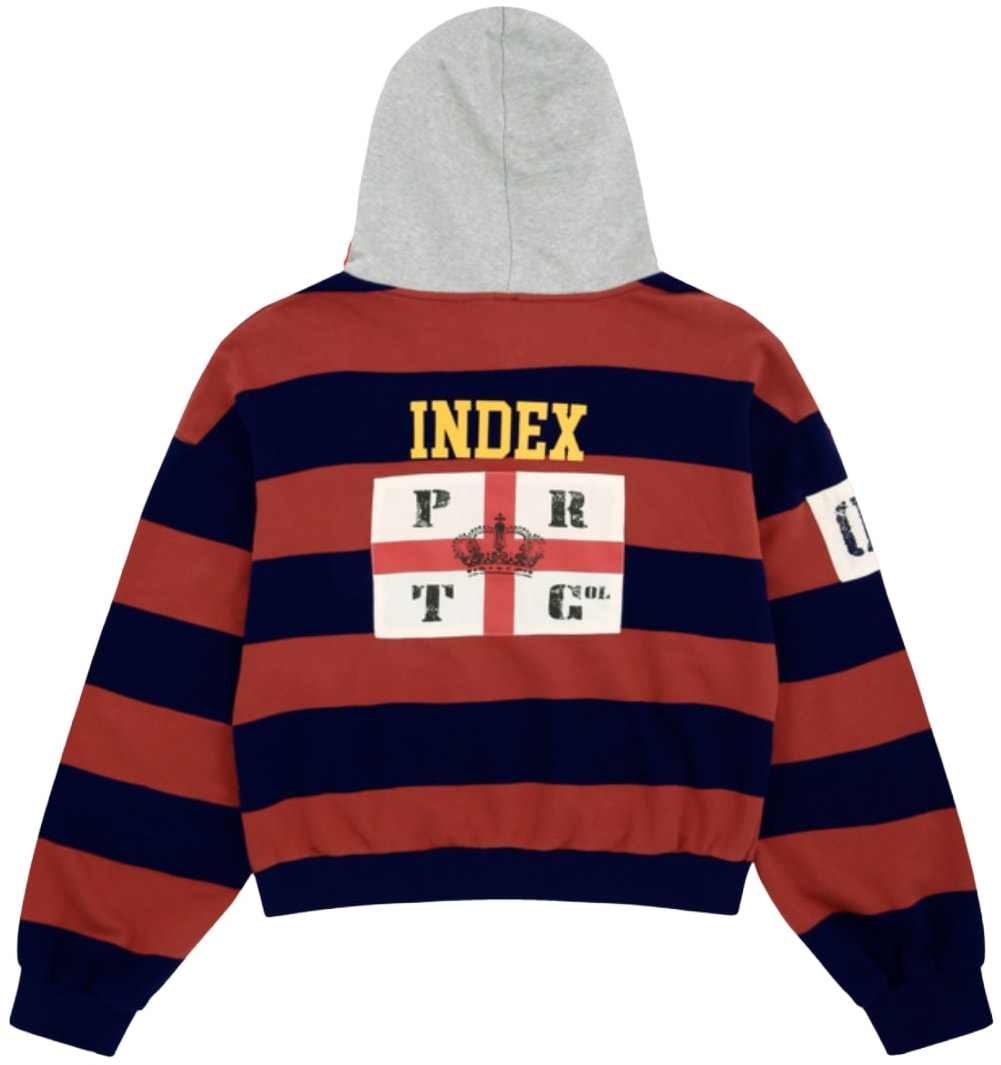 Protocol Index 'Red' Stripe Polo Hoodie
