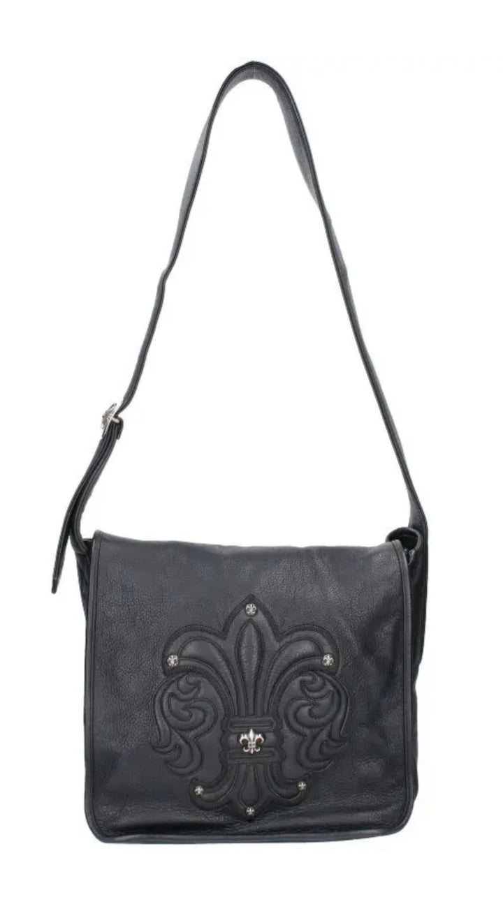 Chrome Hearts 'Fleur' Leather Messenger Bag