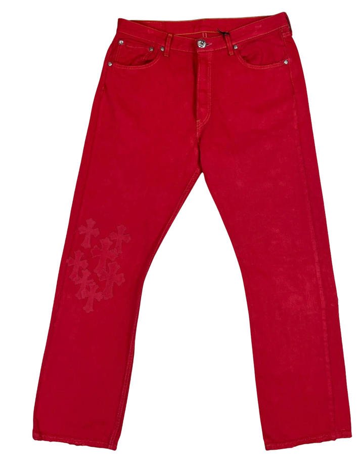 Chrome Hearts '16 Patch' Red Jeans