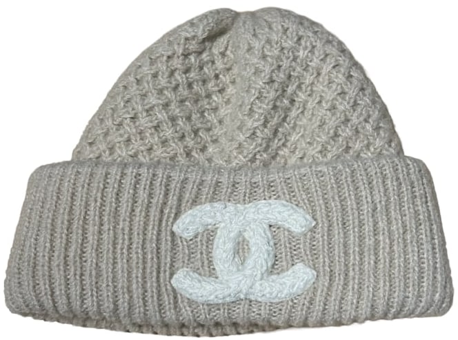 Chanel 'Beige/Cream' Cashmere Cloche Beanie