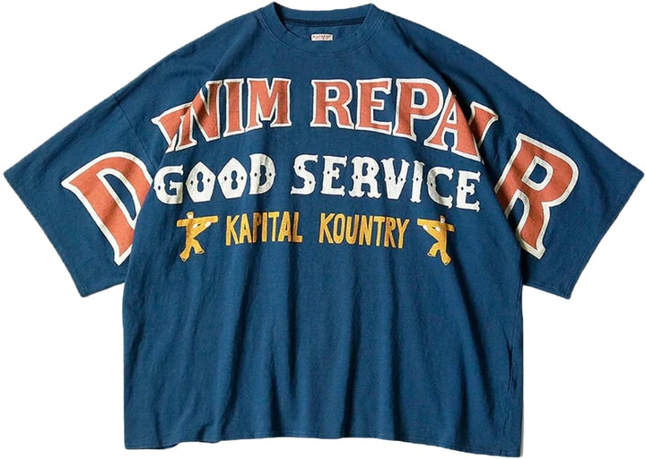 Kapital 'Denim Repair' Blue Jersey Tee