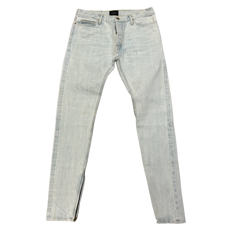 Fear of God 'Light Wash' Slim Fit Zipper Jeans