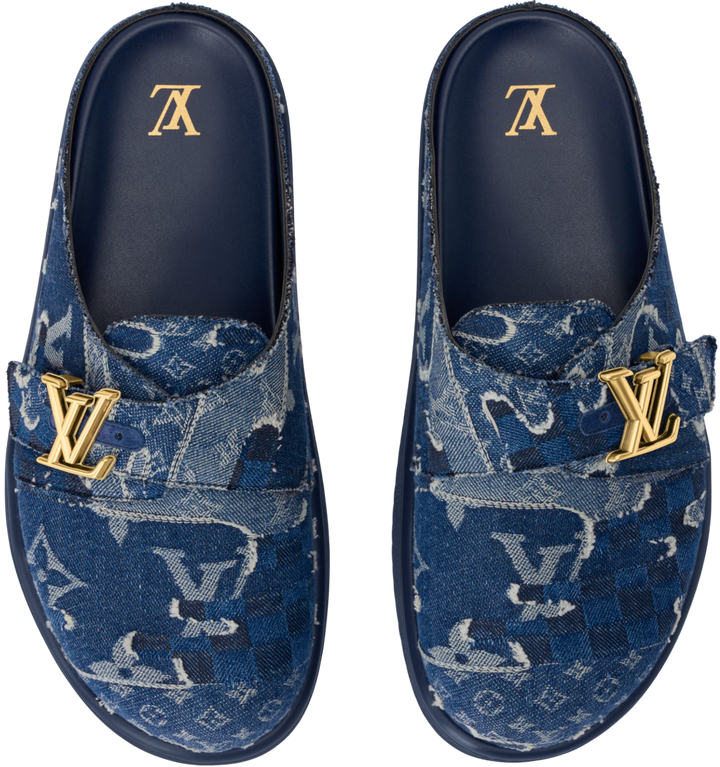 Louis Vuitton 'Navy Boro' Easy Mule Slippers