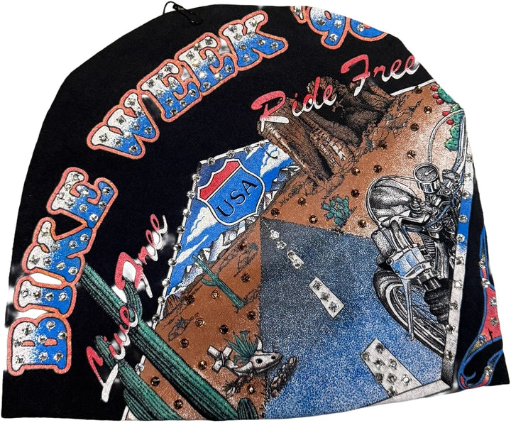 Bossi 'Live Free Ride Free' Vintage Rhinestone Beanie