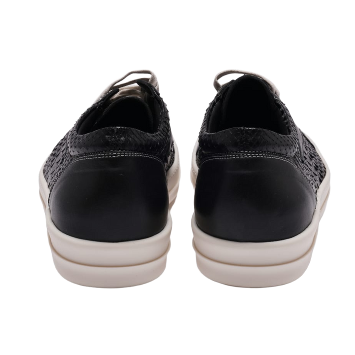 Rick Owens 'Black/Milk' Embossed Python Vintage Sneaks