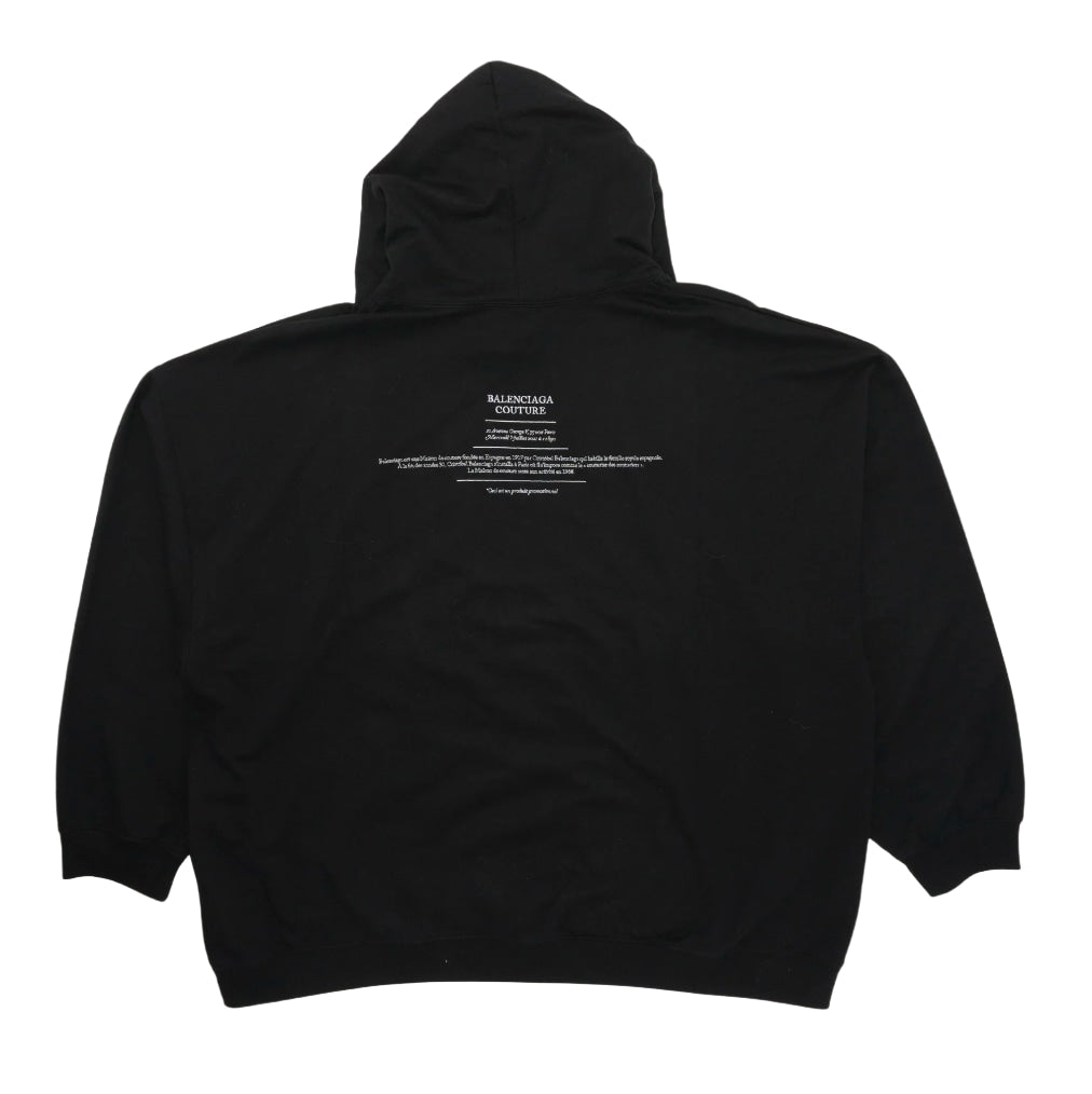 Balenciaga 'Couture' Black Oversized Hoodie
