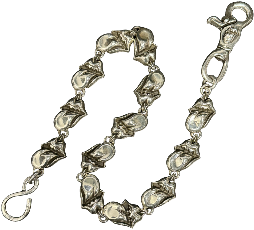 Chrome Hearts 'Rolling Stone' 20in Single Clip Silver Wallet Chain