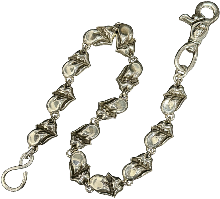 Chrome Hearts 'Rolling Stone' 20in Single Clip Silver Wallet Chain