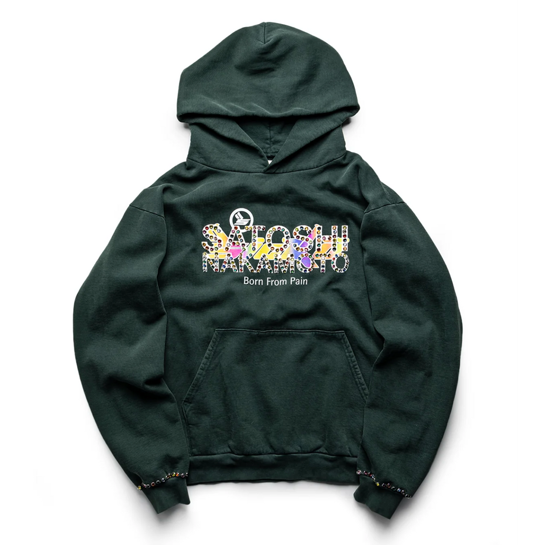 SATOSHI NAKAMOTO x SICKO - Studded Gradient Hoodie (Green)