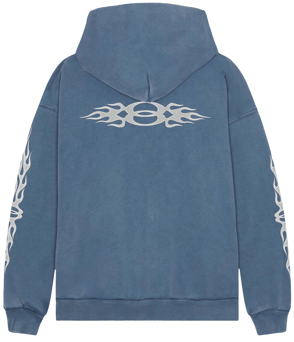Balenciaga 'Burning Unity' Blue Zip Up Hoodie