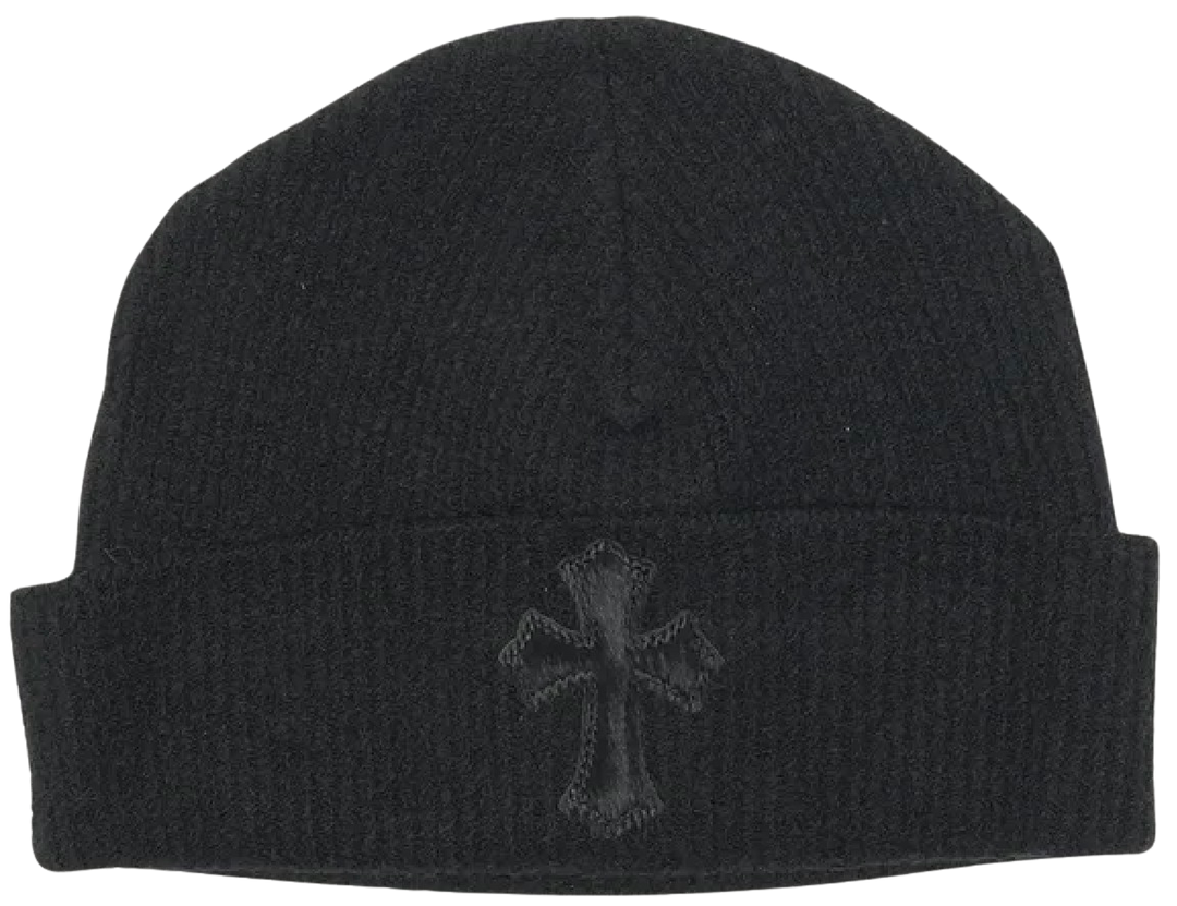 Chrome Hearts 'Black' Pony Hair Cross Patch Beanie