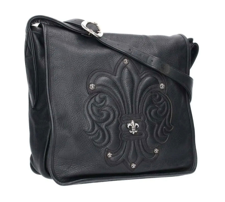 Chrome Hearts 'Fleur' Leather Messenger Bag