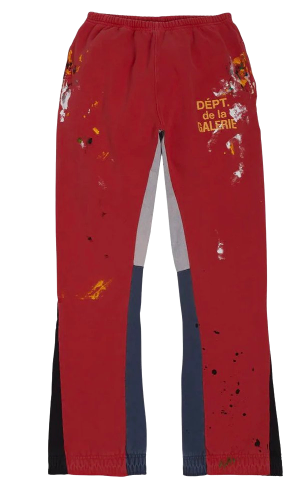 Gallery Dept. 'Red' French Logo Flare Sweatpants