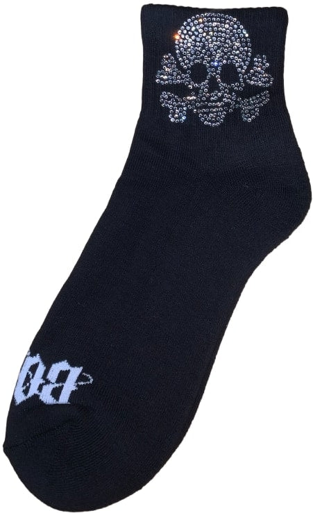 Bossi 'Large Skulls' Rhinestone Black Socks