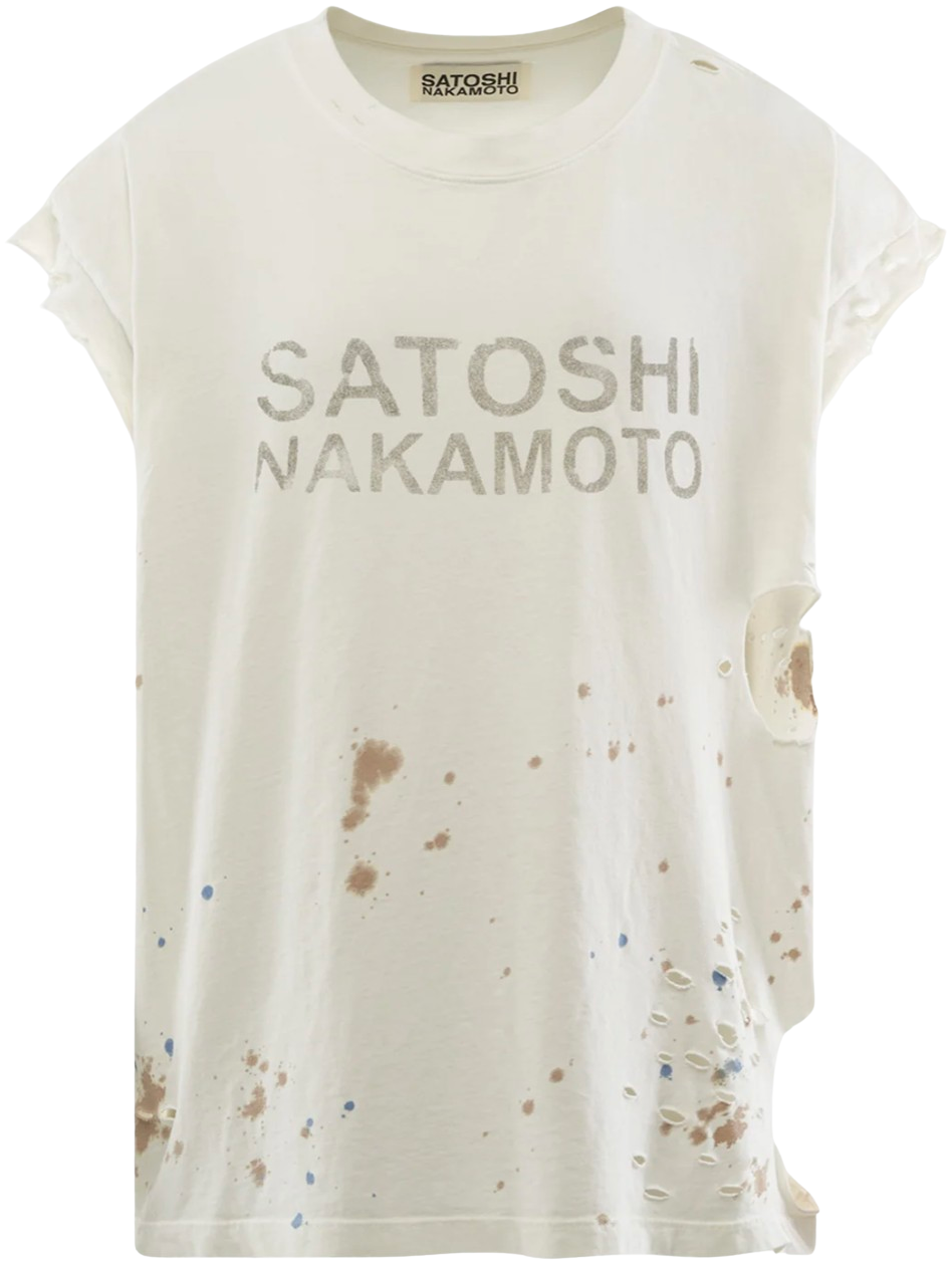 Satoshi Nakamoto 'Road Rash' Tee