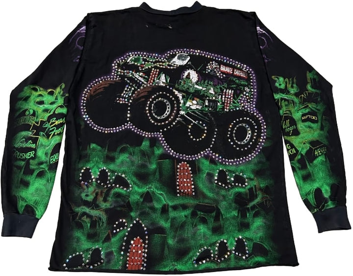 Grave Digger 'Haunted House' Vintage Rhinestone L/S