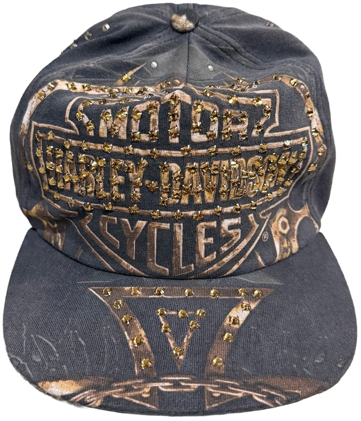 Bossi 'Harley Davidson Logo' Rhinestone Snapback Hat
