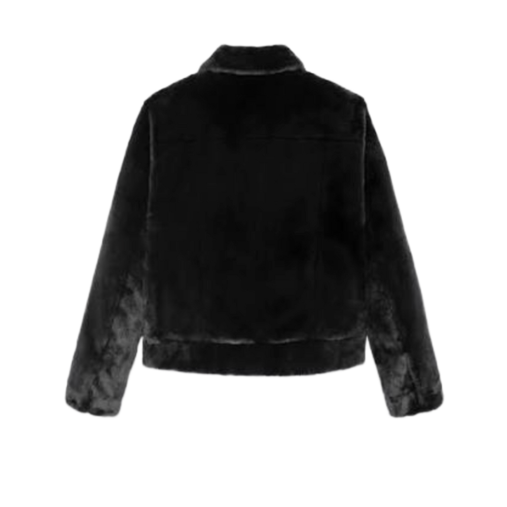 Saint Laurent 'Black' Faux Fur Trucker Jacket