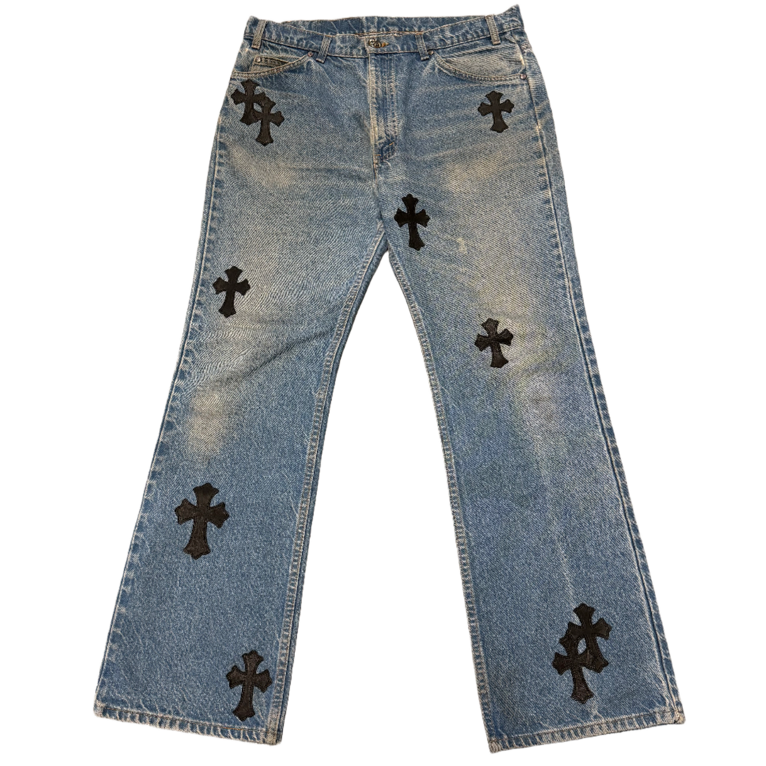 Chrome Hearts '20 Patch' Light Blue Wash Levi's 517 Jeans