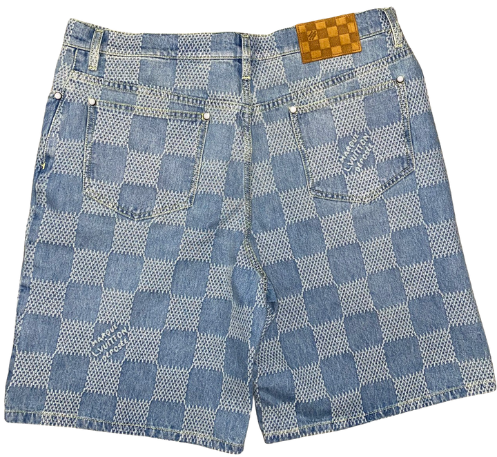 Louis Vuitton 'Damier 3D Light' Denim Shorts