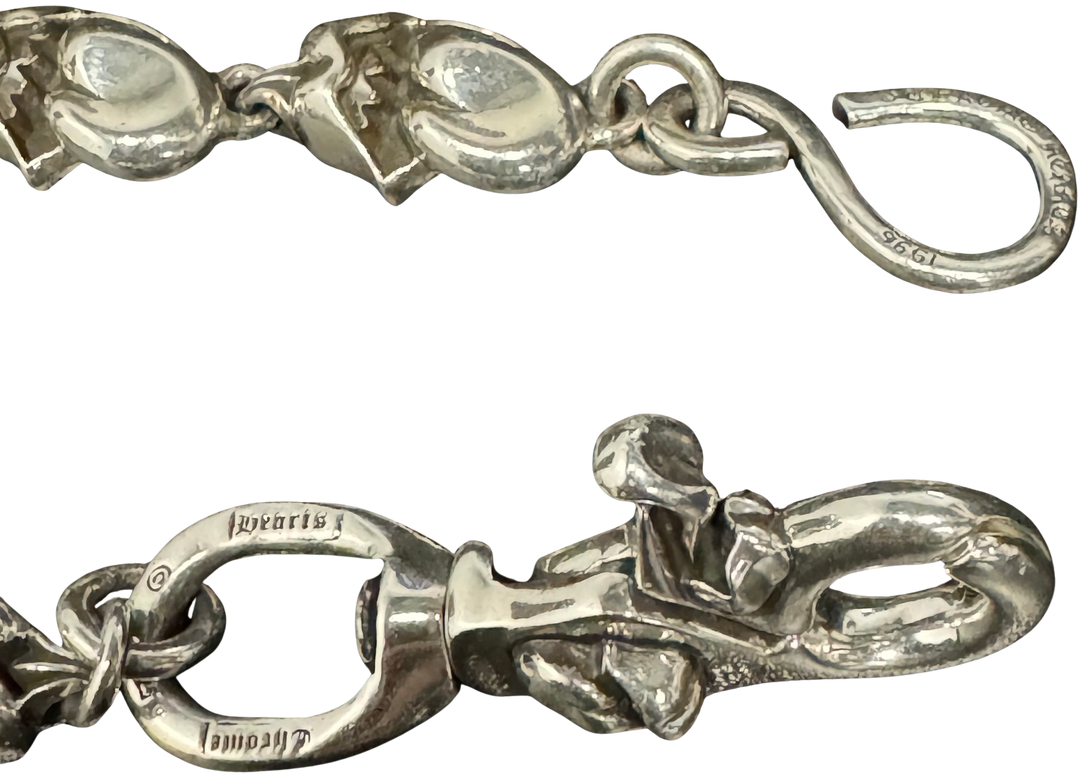 Chrome Hearts 'Rolling Stone' 20in Single Clip Silver Wallet Chain