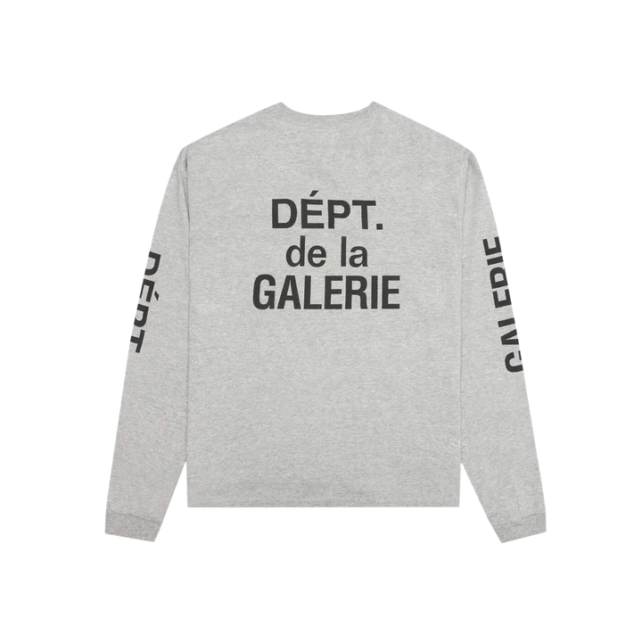 Gallery Dept Grey & Black 'French' Logo Longsleeve Tee