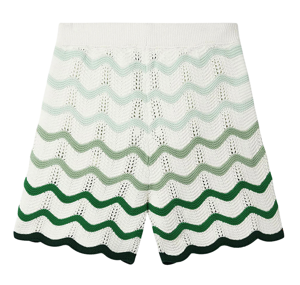 Casablanca 'Green Gradient' Wave Knit Shorts