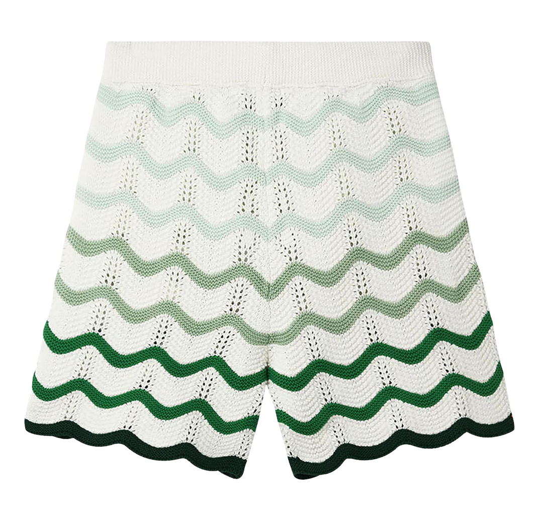Casablanca 'Green Gradient' Wave Knit Shorts