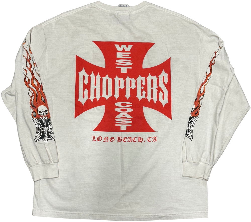 West Coast Choppers 'CFL' White Vintage Longsleeve Tee