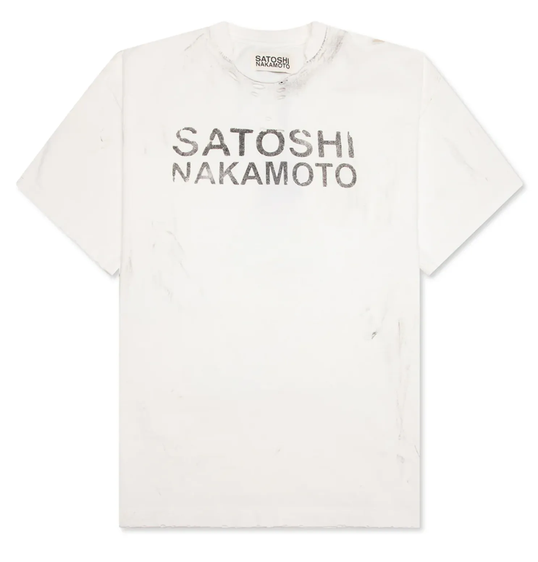 Satoshi Nakamoto Destroyed 'Luke' White Tee