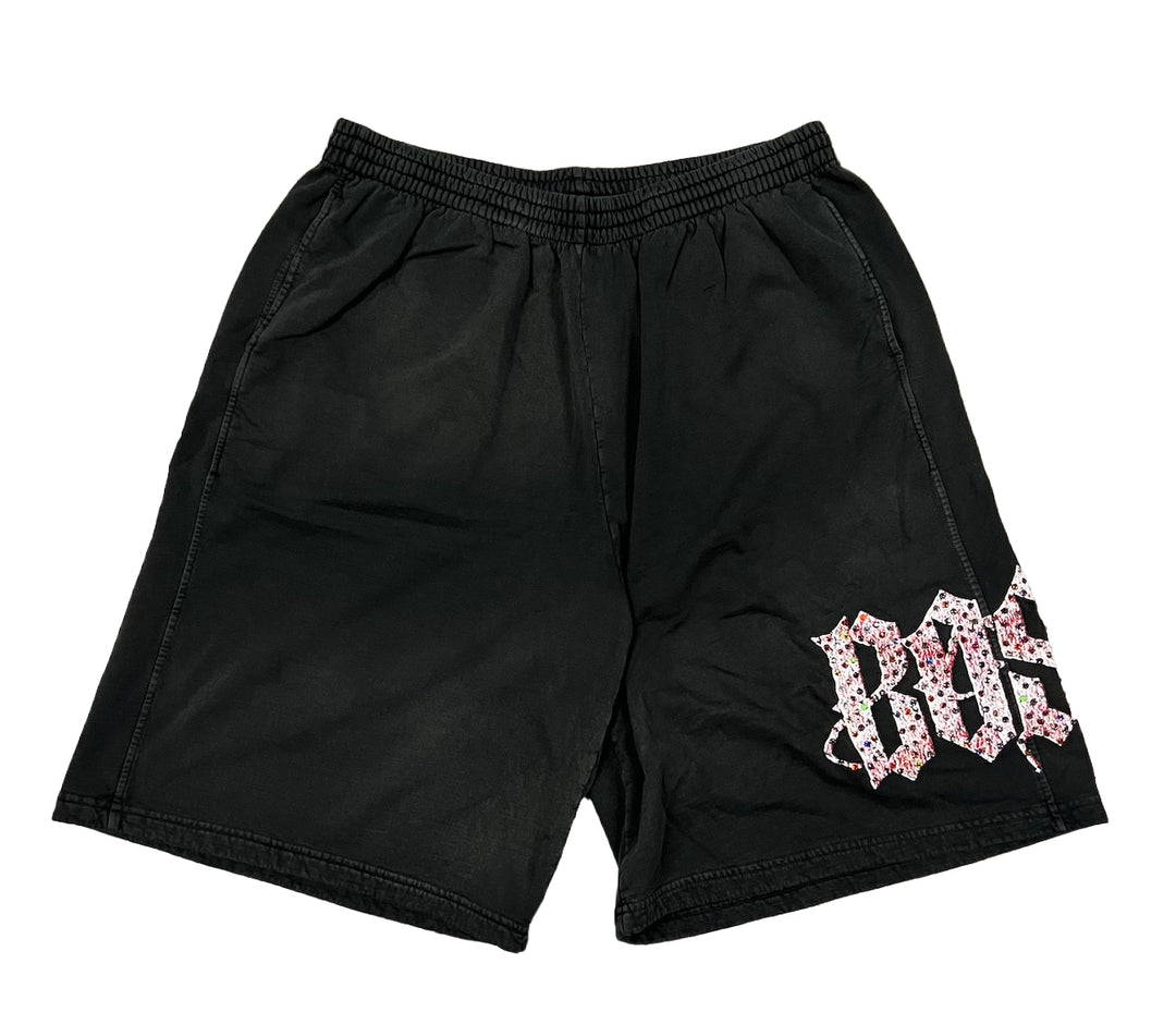 Bossi 'White and Red Splat' Grey Sweat Shorts