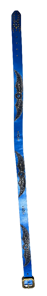 Studded 'Blue Scale Spider Gem' Blue Belt