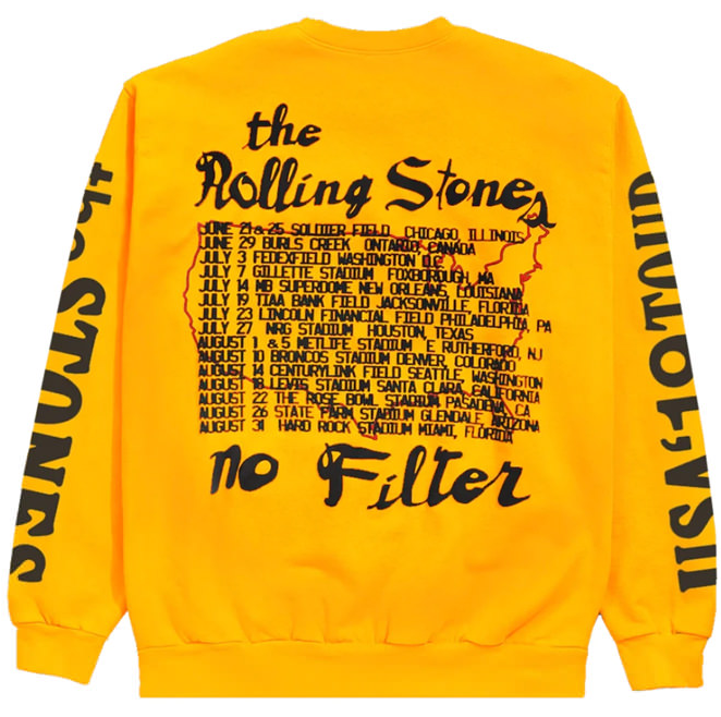 Cactus Plant Flea Market x Rolling Stones 'Strange Plant' Yellow Crewneck