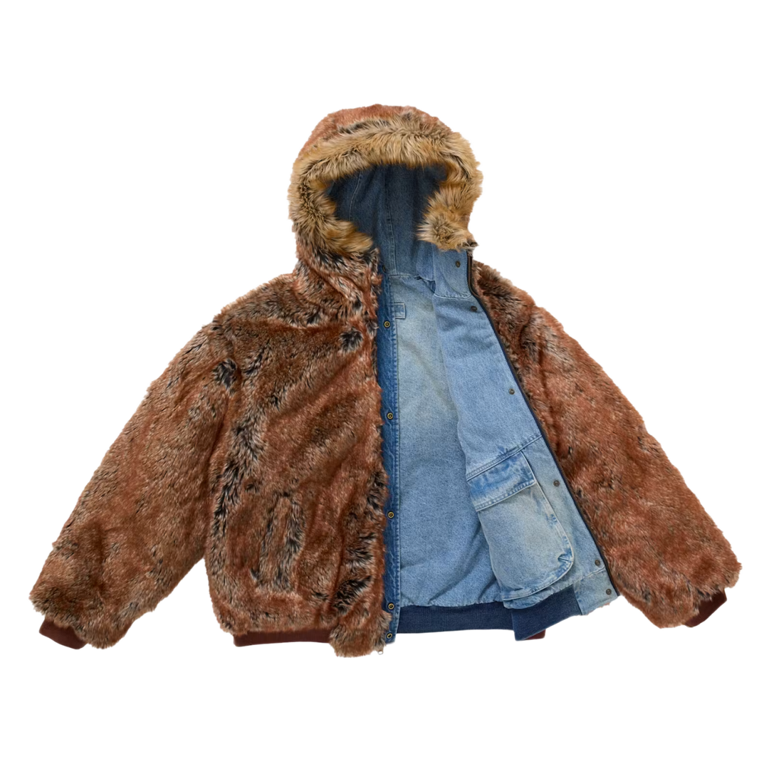Supreme 'Faux Fur' Reversible Denim Work Jacket