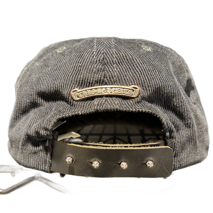 Chrome Hearts 'Blue Floral Dagger' Black Corduroy Hat