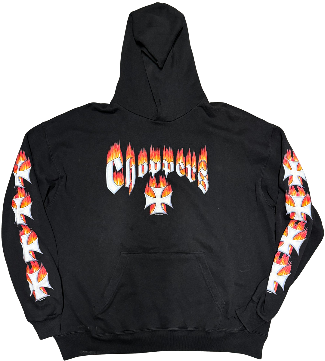 West Coast Choppers 'Flame Logo' Vintage Black Hoodie