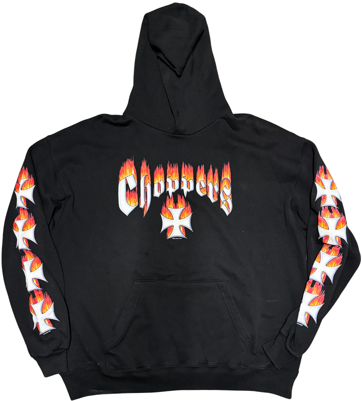 West Coast Choppers 'Flame Logo' Vintage Black Hoodie