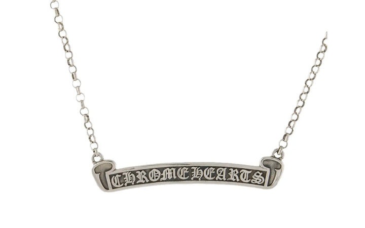 Chrome Hearts Scroll Label Chain Necklace