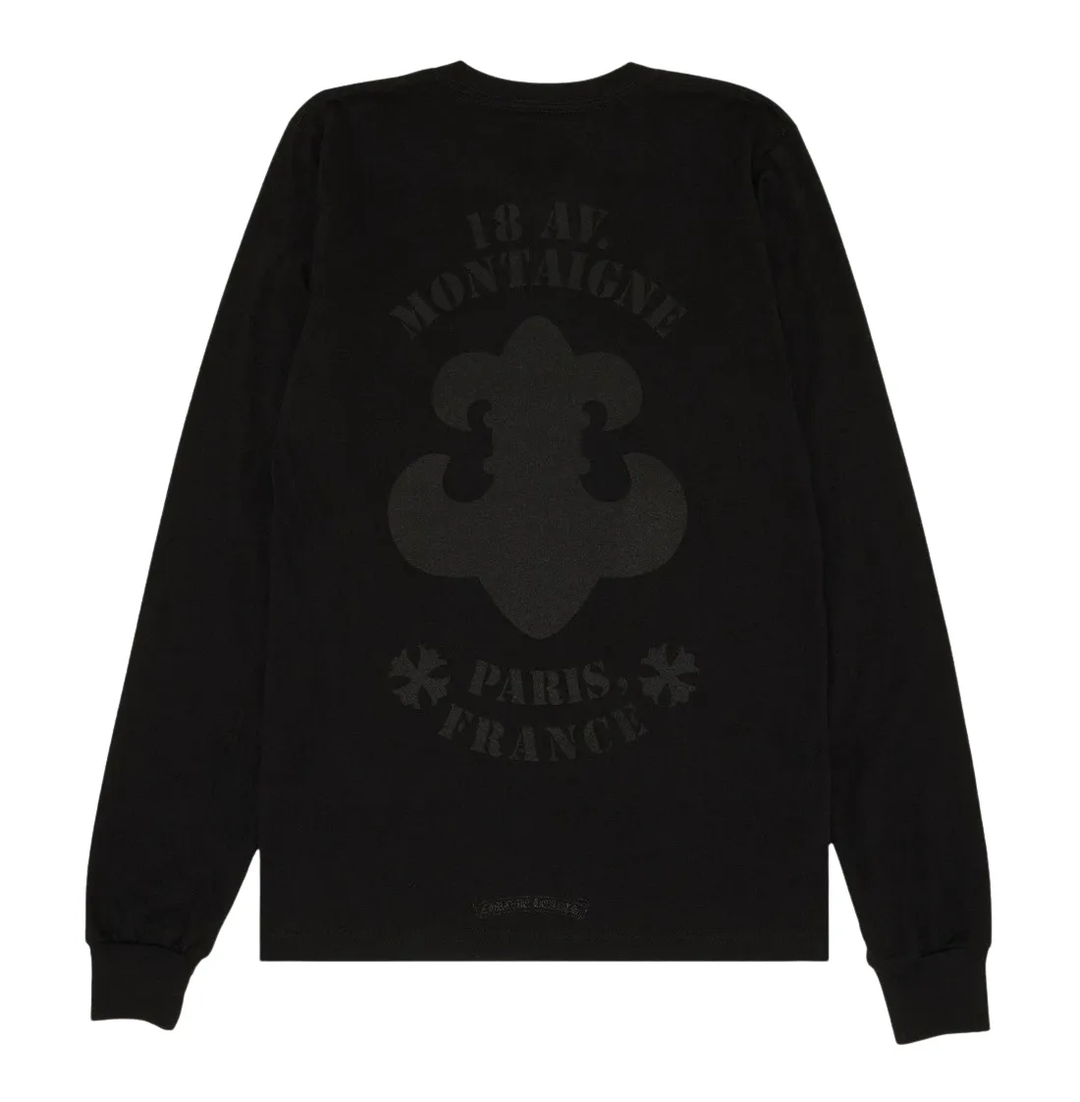 Chrome Hearts 'Paris Avenue Montaigne' Black Longsleeve Tee