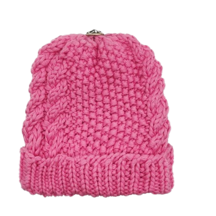 Chrome Hearts 'Cross Patch' Cashmere Pink Kids Beanie