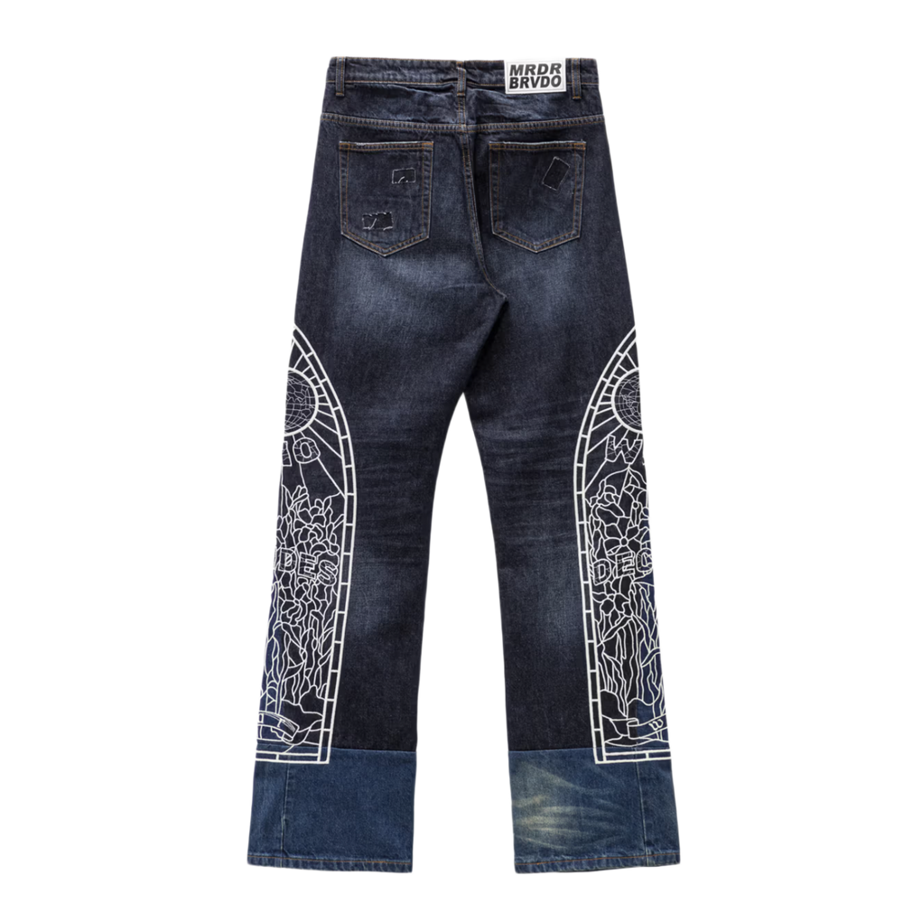 Who Decides War 'Indigo Cowboy Denim' Embroidered Jeans